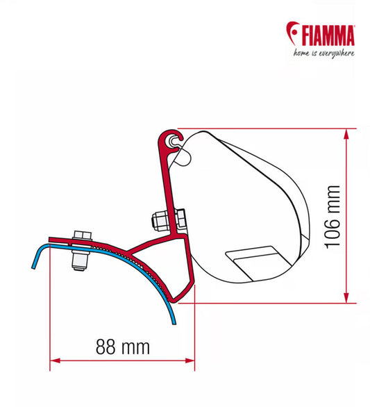 Kit anclaje Renault trafic 2001-2014 toldo fiamma f35 pro