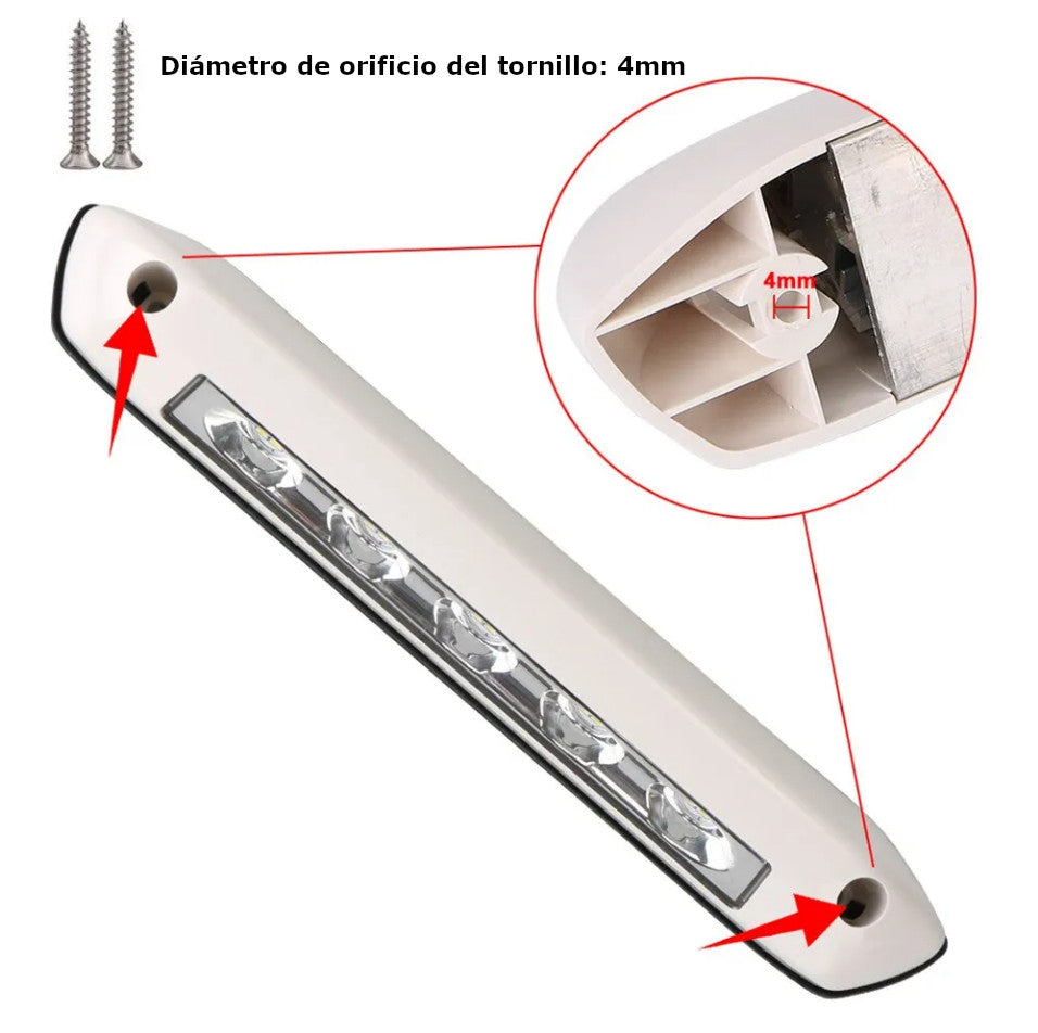 Foco 5 led porche exterior caravana negro