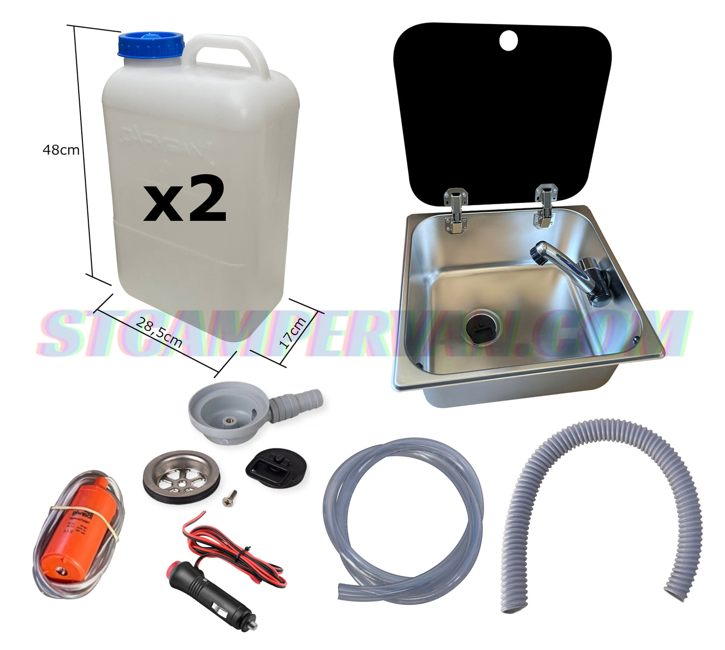 Kit fregadero camper 32x35 con tapa