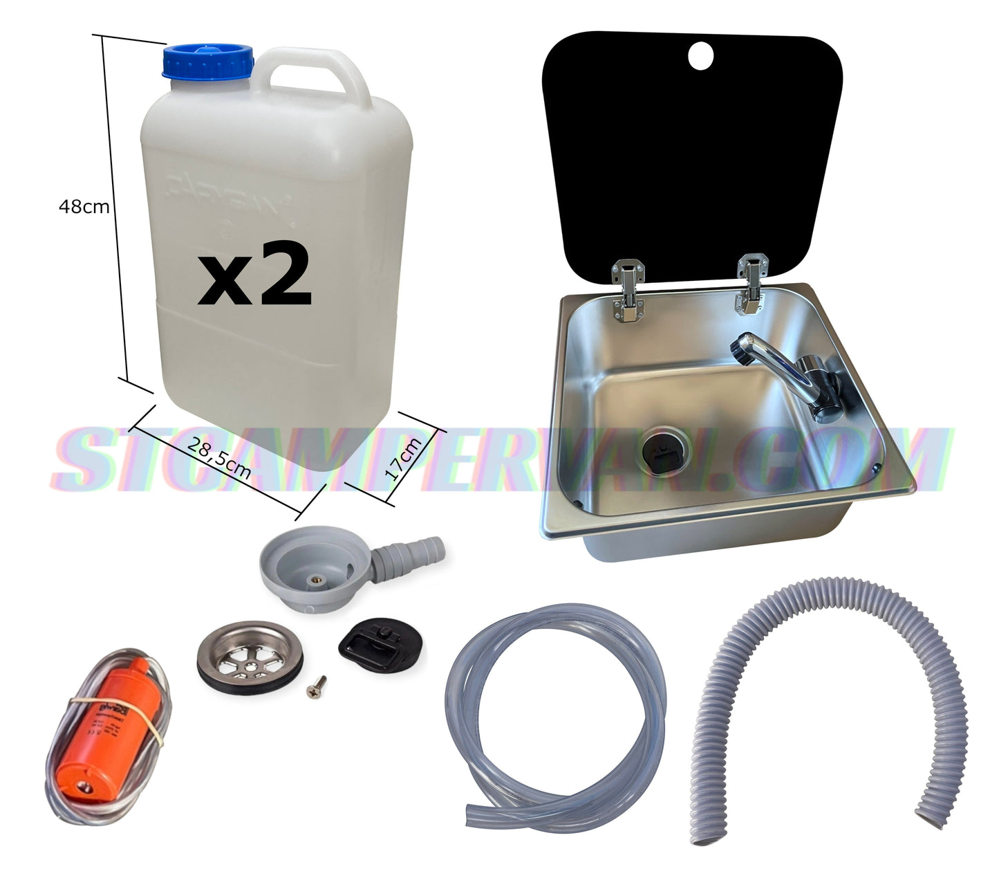 Kit fregadero camper 32x35 con tapa