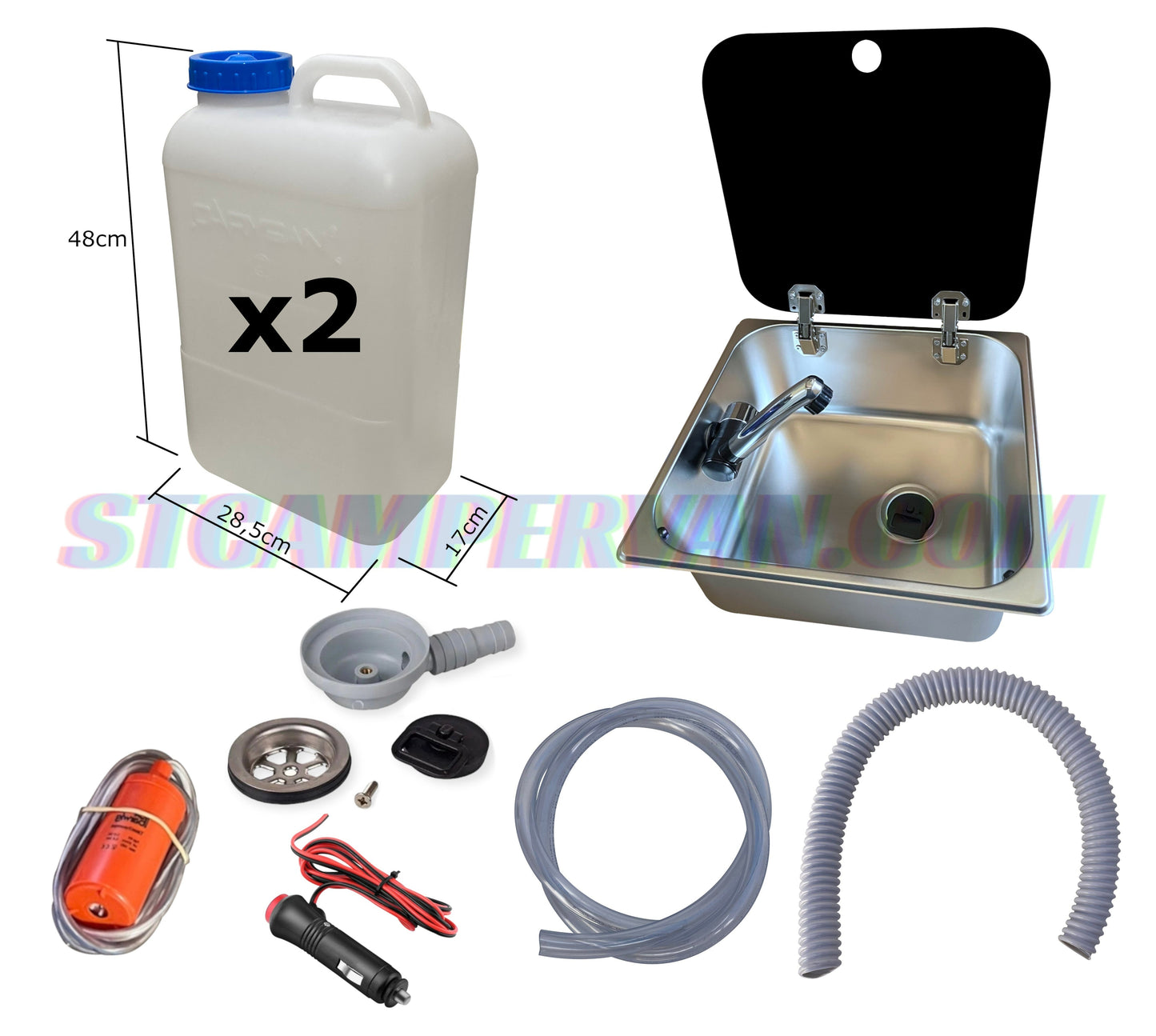 Kit fregadero camper 32x35 con tapa