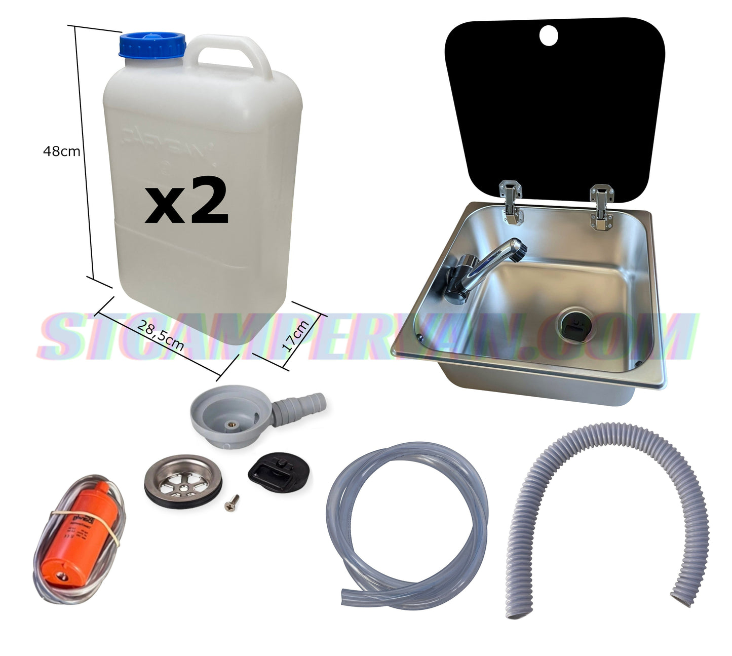 Kit fregadero camper 32x35 con tapa