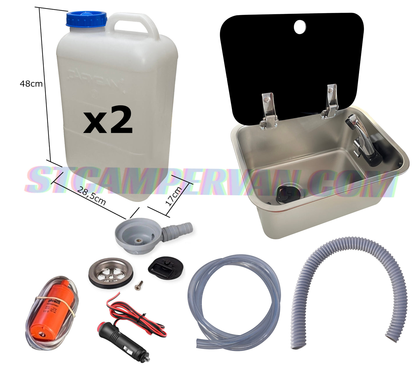 Kit fregadero camper 27x36 con tapa