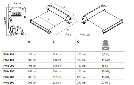 Toldo Fiamma f45s 300